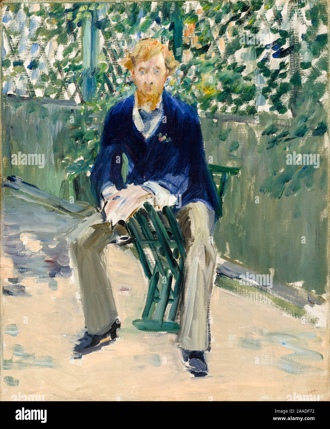 Edouard Manet, George Moore in the Artist's Garden, portrait painting, circa 1879 Stock Photo