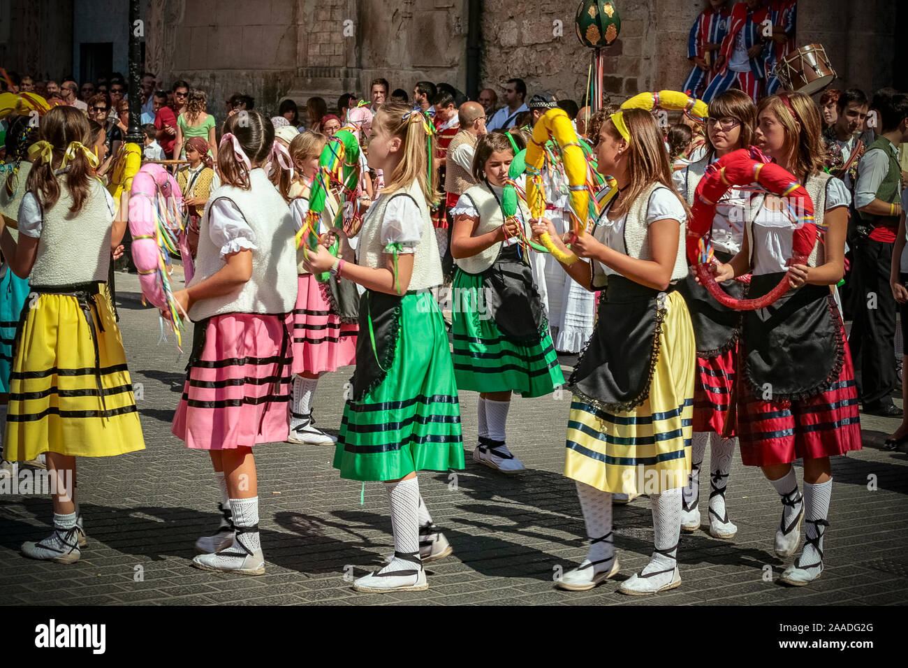 Spain Algemesì (Valencia) Feast of the Mare de Deu de la Salut: Local folkloric dance groups Stock Photo