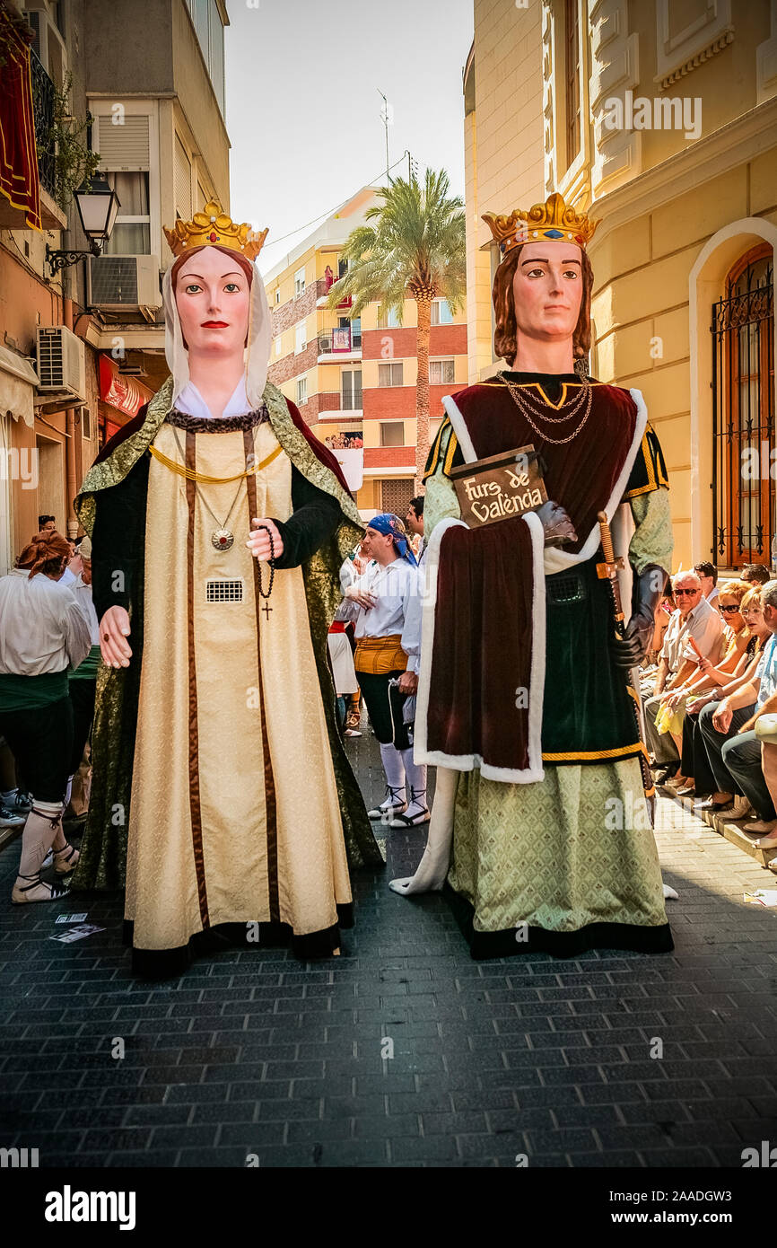 Spain Algemesì (Valencia) Feast of the Mare de Deu de la Salut: Gigantes of   Algemesì ( Giants ) Stock Photo