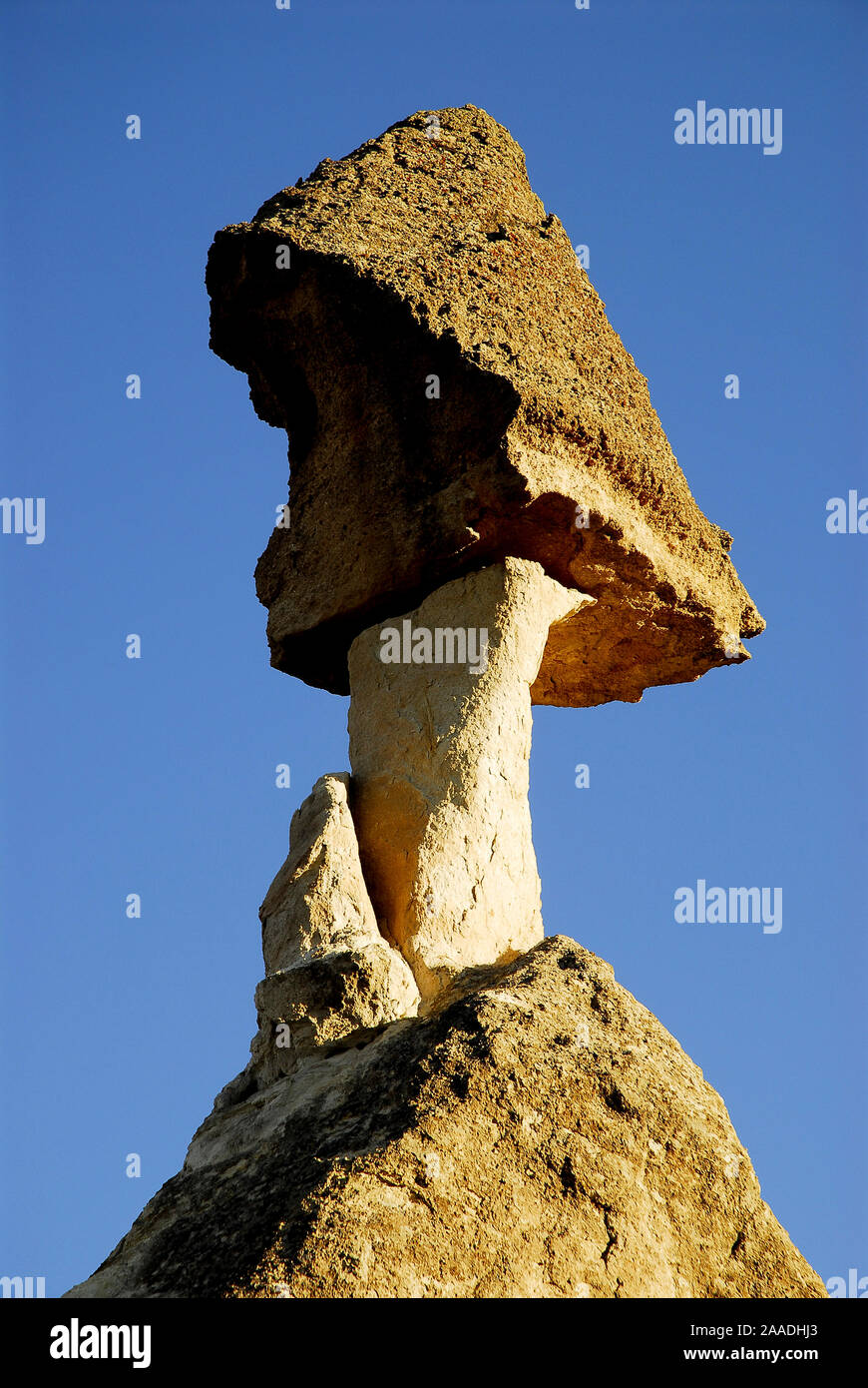 Pinnacles, also known as fairy chimneys or hoodoo,  Love Valley. Goreme National Park and the Rock Sites of Cappadocia UNESCO World Heritage Site. Turkey. December 2006. Stock Photo