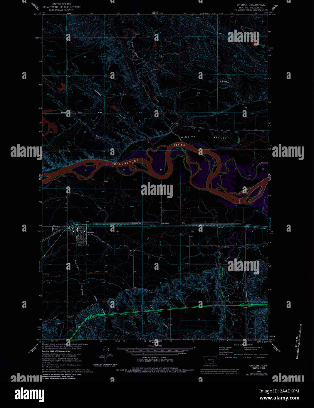 Map of hysham montana hires stock photography and images Alamy