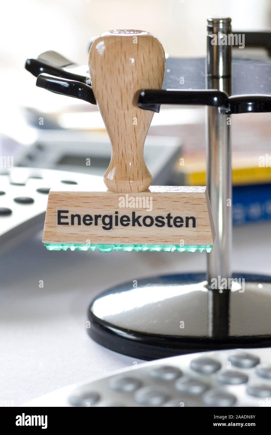 Stempel mit der Aufschrift Energiekosten Stock Photo