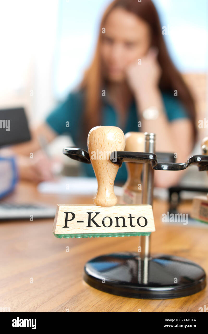 Stempel mit Aufschrift P-Konto Stock Photo