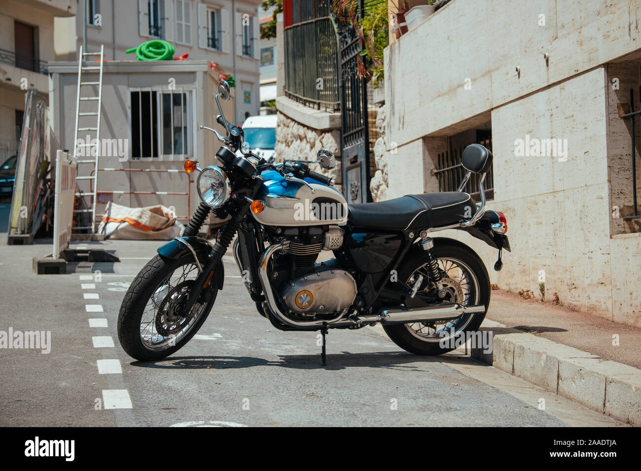 Motorbike, Bike, traditional two wheels transport in Europe, Monaco City Stock Photo