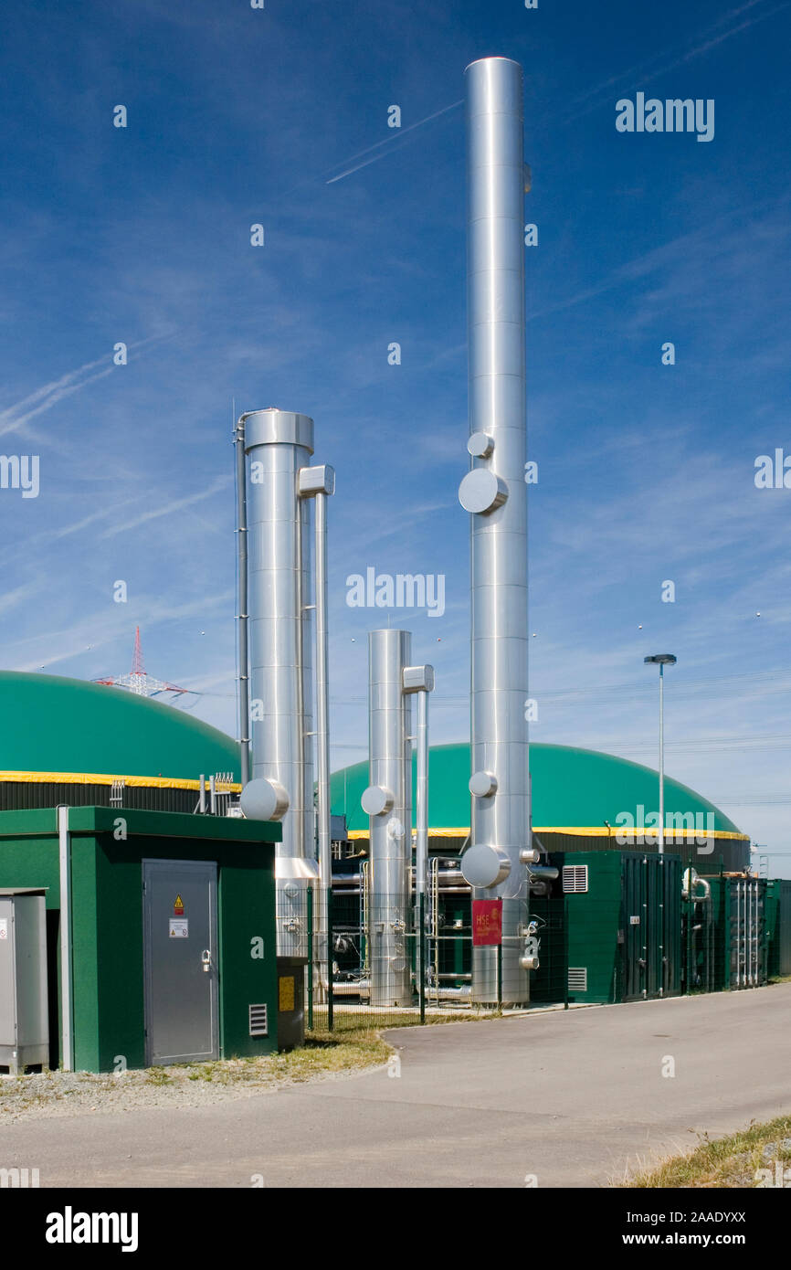 Deutschland,Hessen,Darmstadt-Wixhausen: Biogasanlage (no pr, aber von einem der Öffentlichkeit zugänglichen Platz aus aufgenommen) Stock Photo