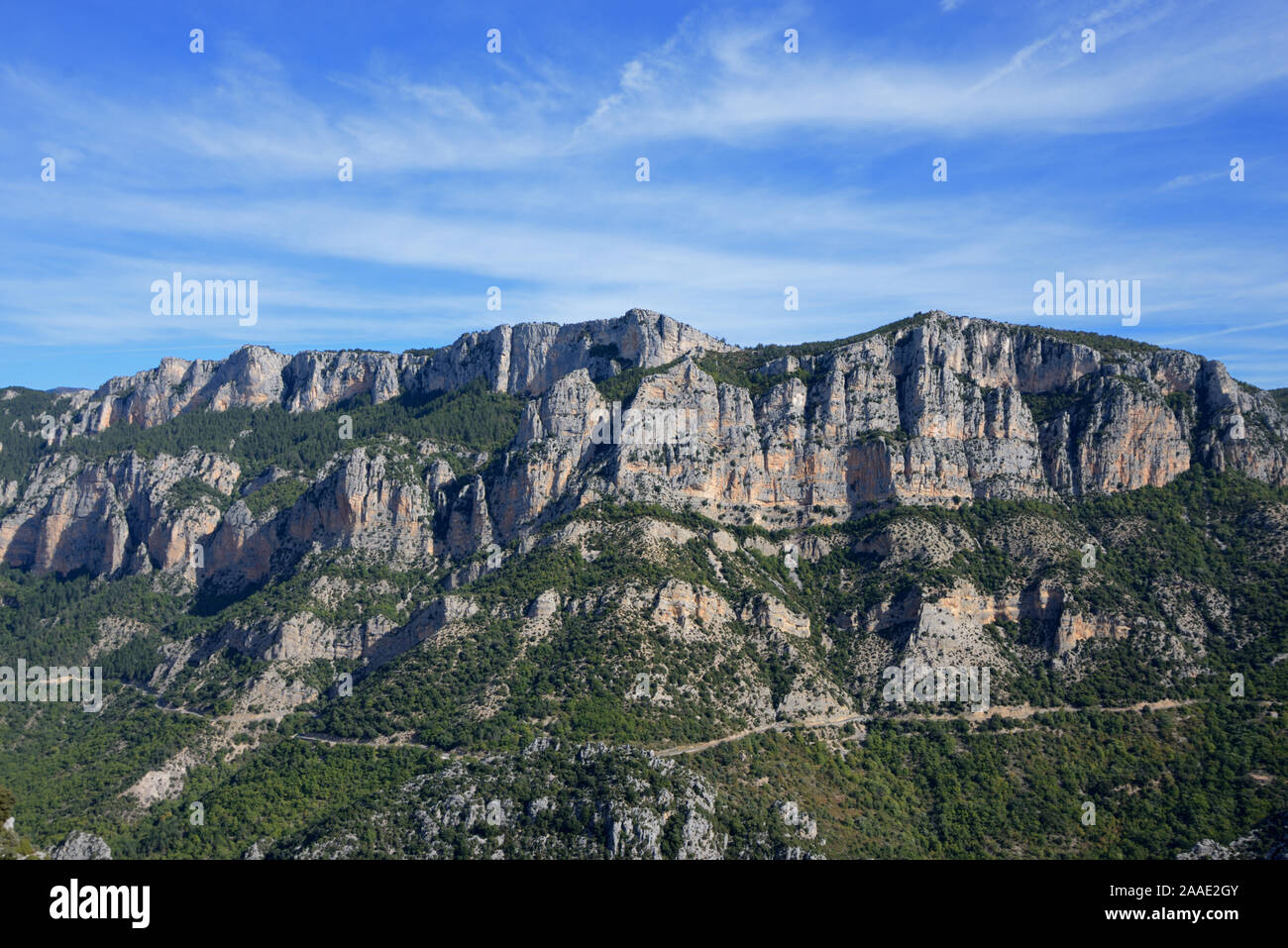 Cliffs of Verdon Gorge taken from the Belvedere du Col d'Illoire Var Provence France Stock Photo