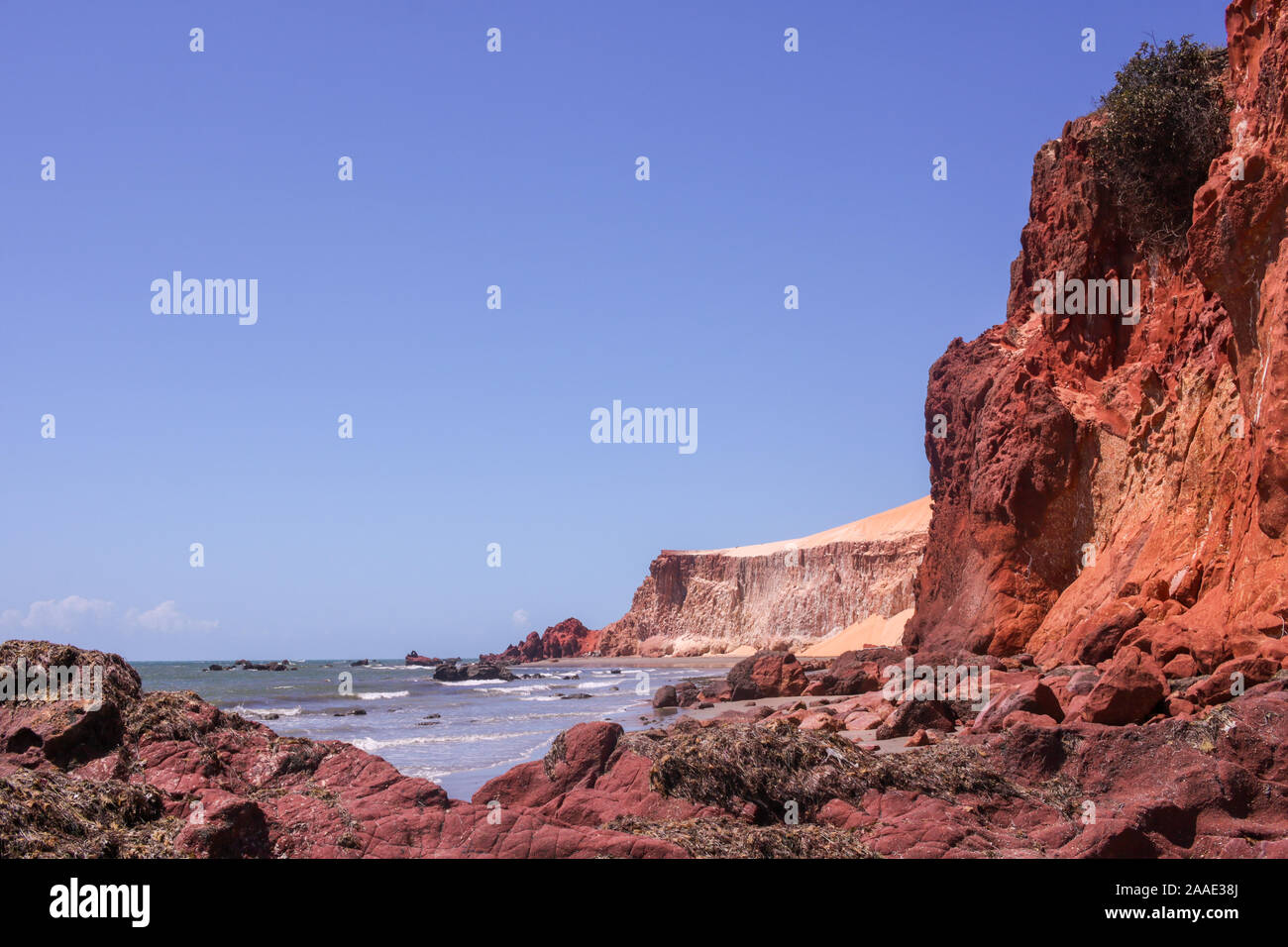sunset at the cliffs of icapui in northern brazil Stock Photo
