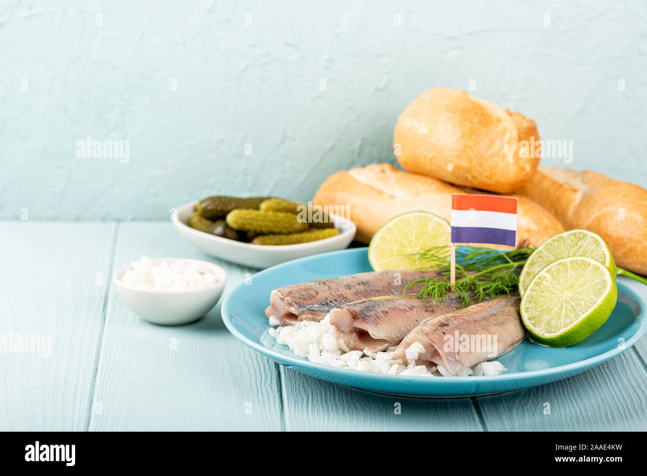 Traditional dutch food herring fish Stock Photo Alamy