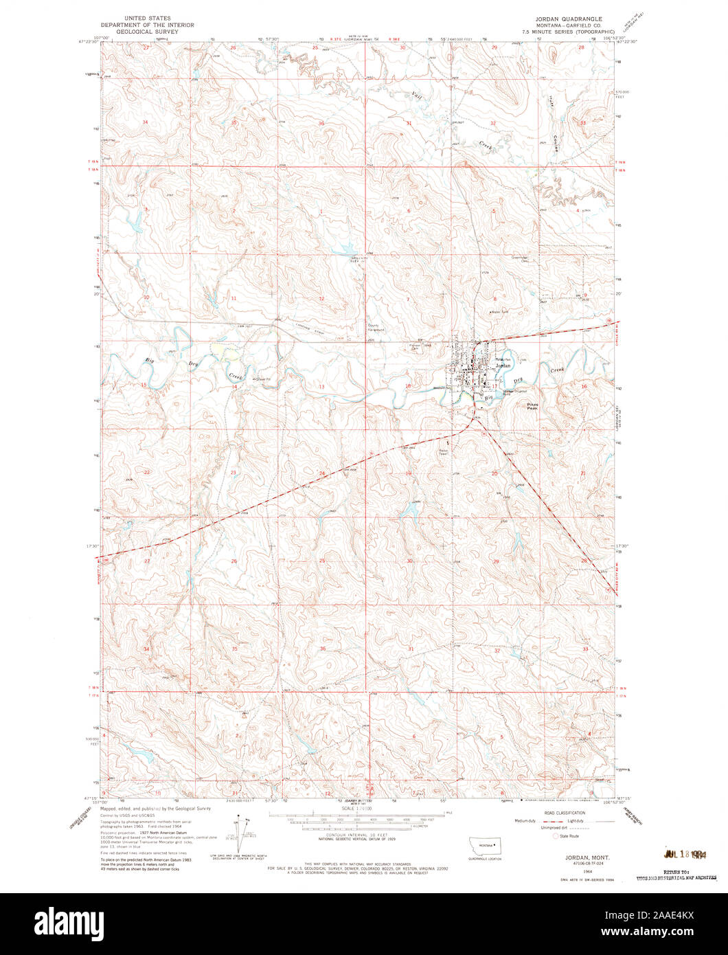 Jordan montana map hires stock photography and images Alamy