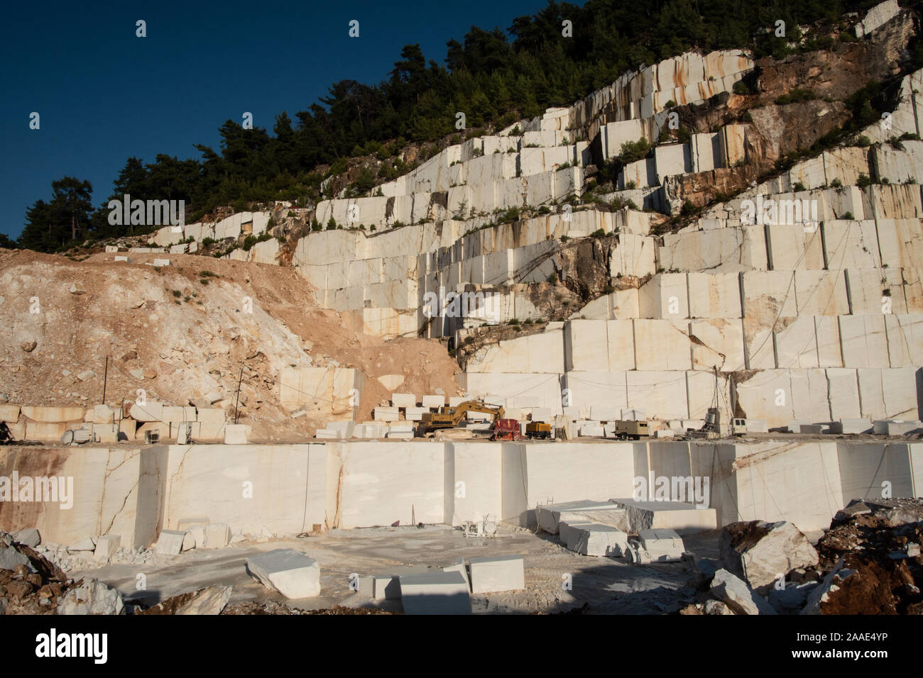 White marble quarry in Thassos, Greece Stock Photo Alamy