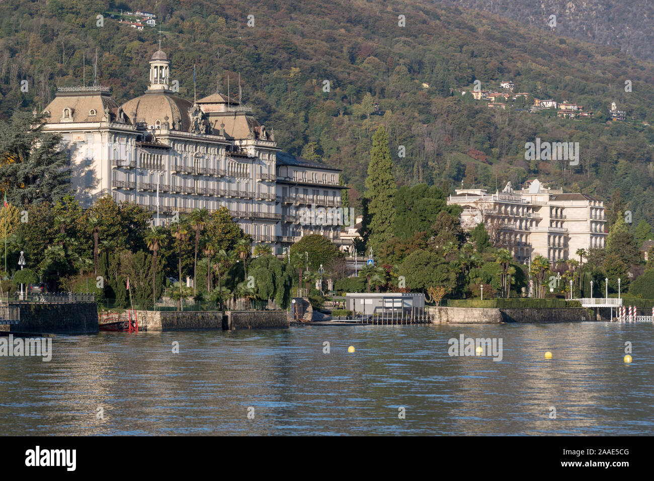 Grand Hotel des Iles Borromees in Stresa, famous tourist destination on Lake Maggiore in Northern Italy Stock Photo