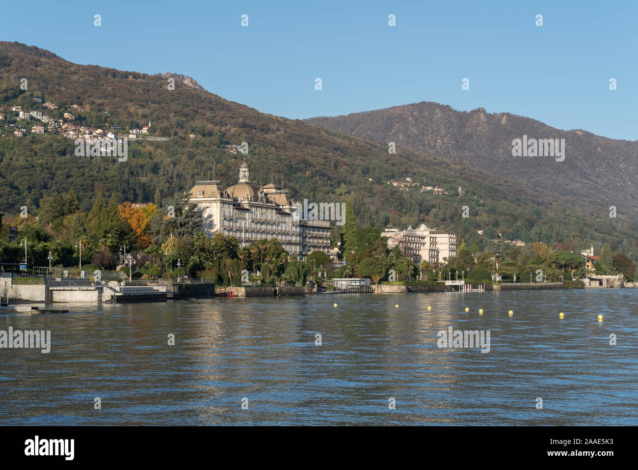 Grand Hotel des Iles Borromees in Stresa, famous tourist destination on Lake Maggiore in Northern Italy Stock Photo
