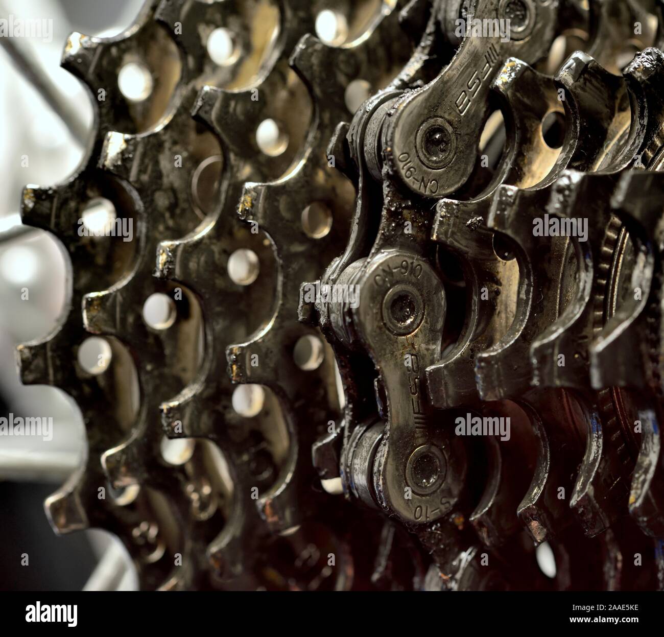 Racing bike gears,cogs,sprockets Stock Photo Alamy