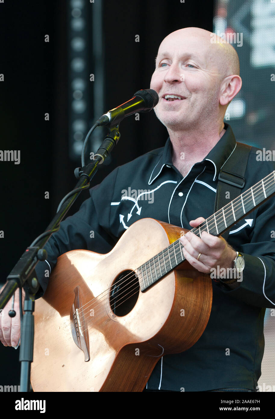 Irish singer/songwriter Kieran Goss performing at Fairport Convention's Cropredy festival, UK, August 9, 2012 Stock Photo