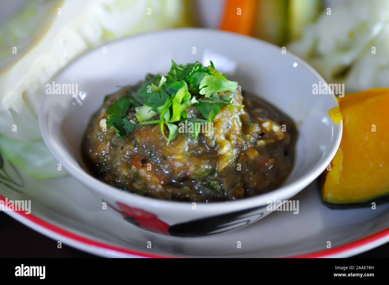 Northern Thai Green Chilli Dip Stock Photo Alamy