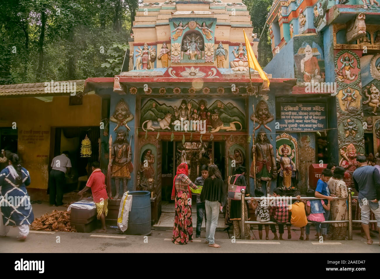Temples,Lord Ganesh,Goddess Rankini,tribal deity,used to be,known,for child,sacrifice,Ghatsila, Jharkhand,India. Stock Photo