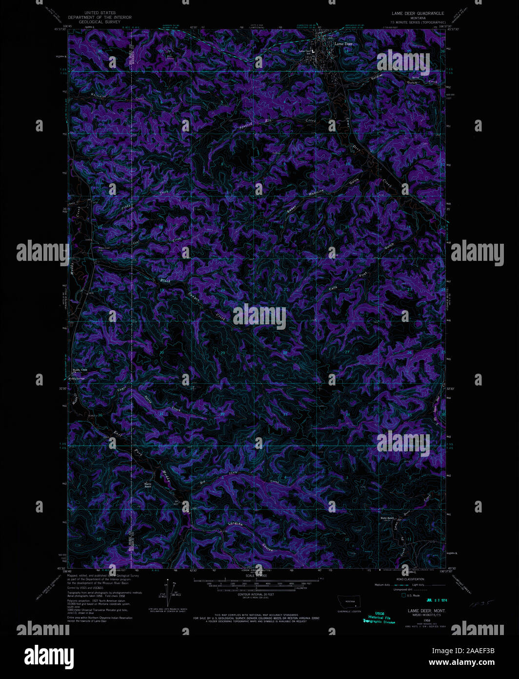 Lame deer montana map hires stock photography and images Alamy