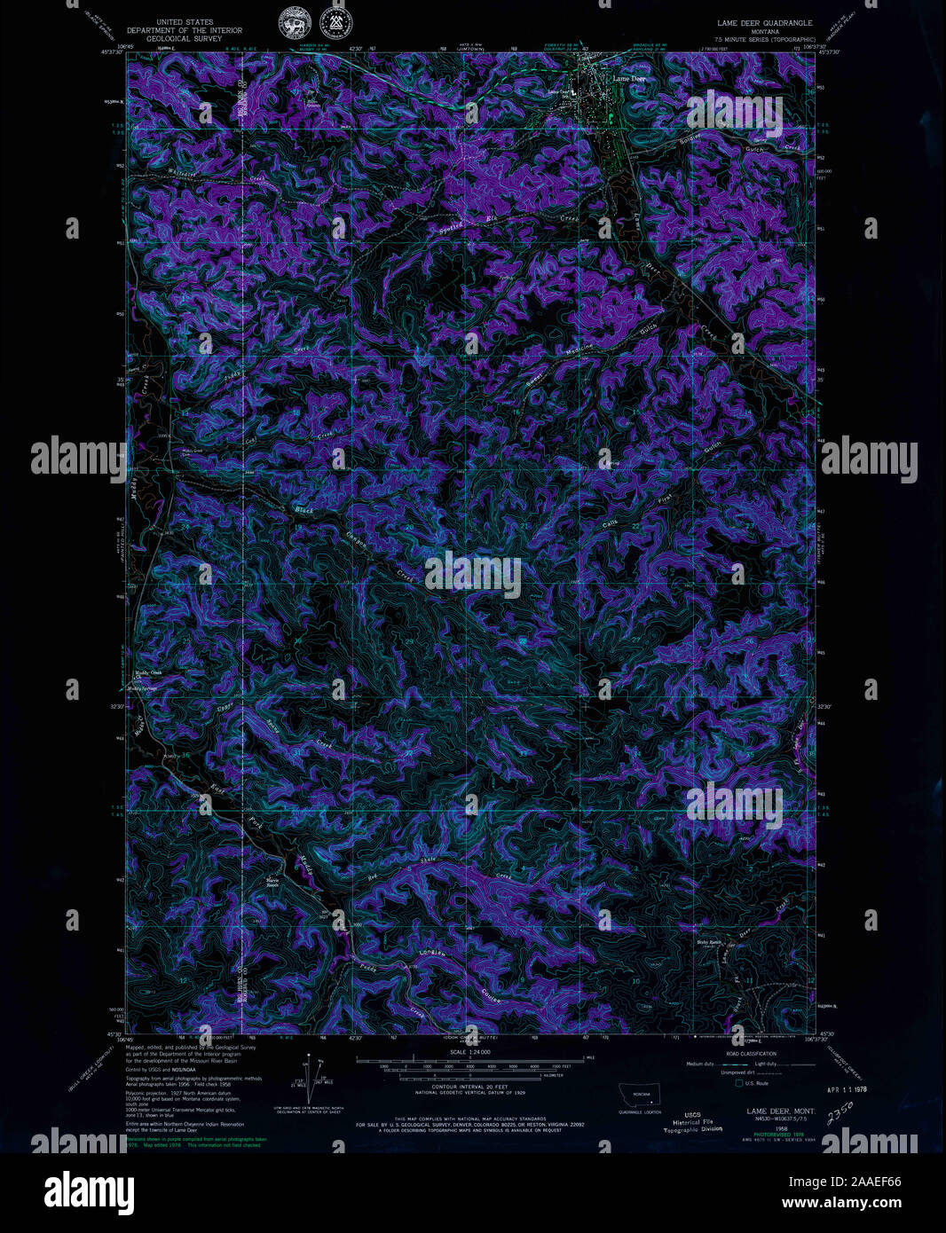 Lame deer montana map hires stock photography and images Alamy