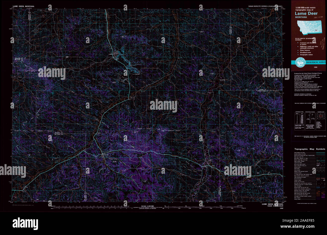 Map of lame deer montana hires stock photography and images Alamy