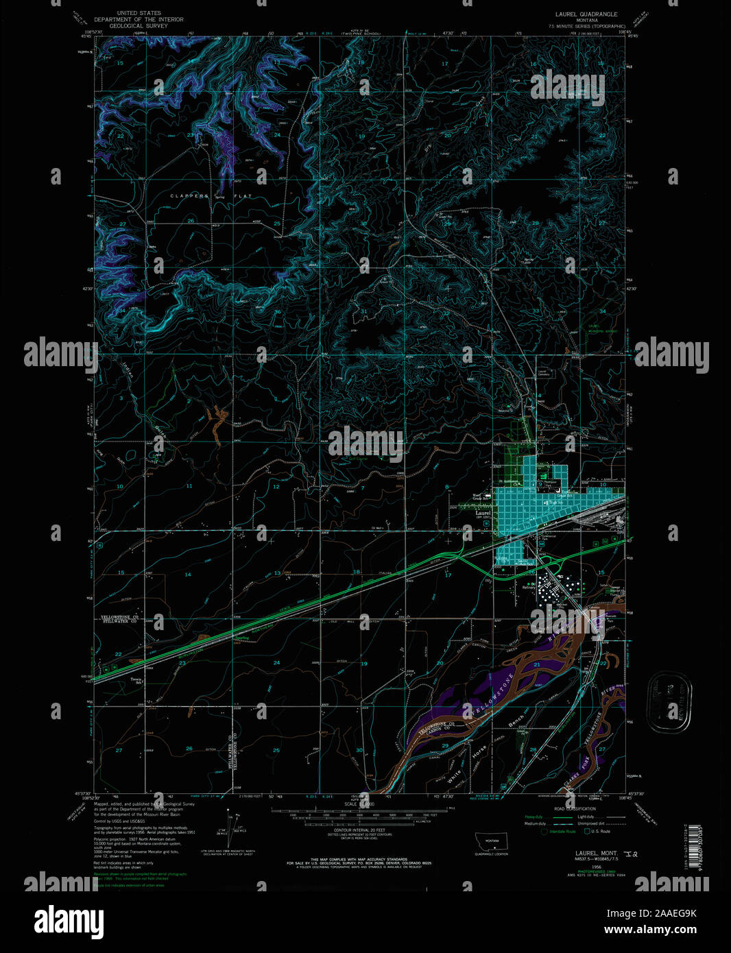 Map of laurel montana hi-res stock photography and images - Alamy
