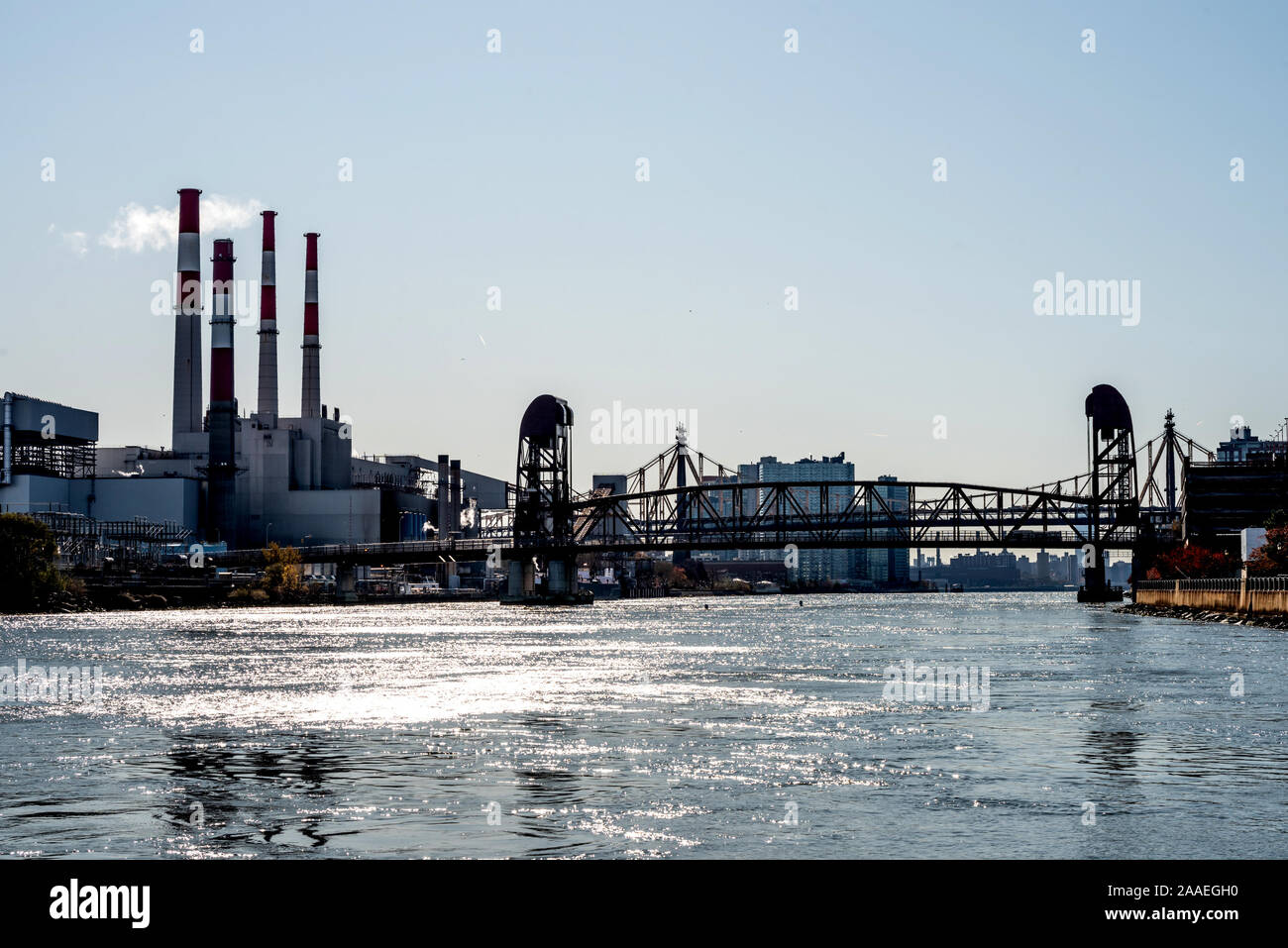 Ravenswood Generating Station in Long Island City, New York Stock Photo