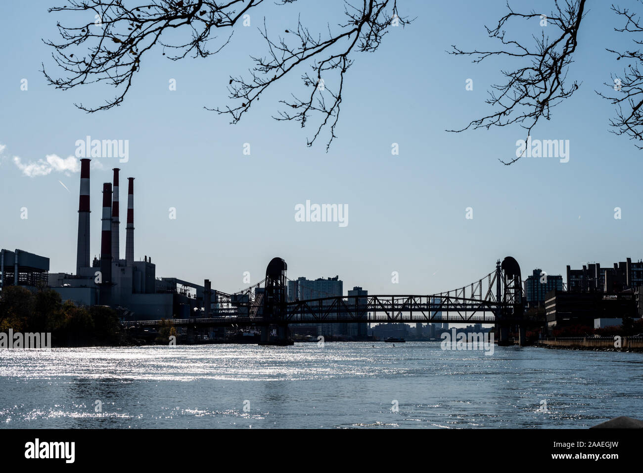 Ravenswood Generating Station in Long Island City, New York Stock Photo