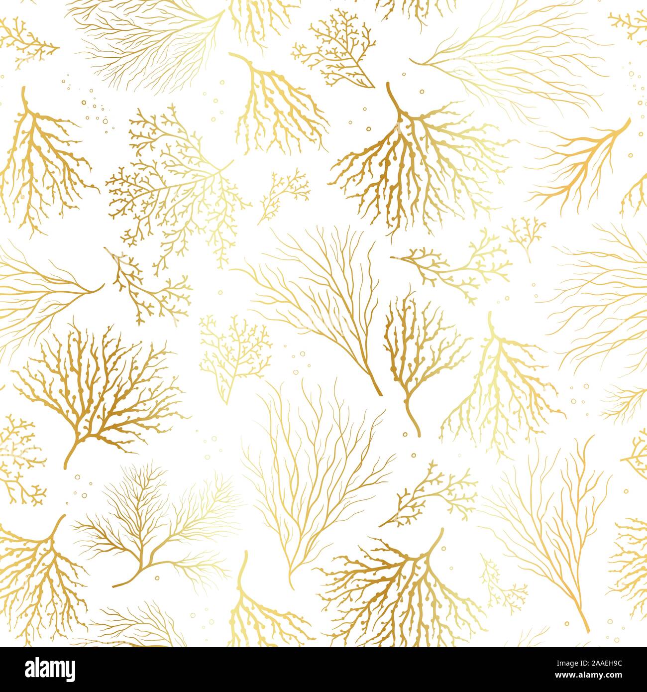 Beautiful Hand Drawn corals seamless pattern, underwater background ...