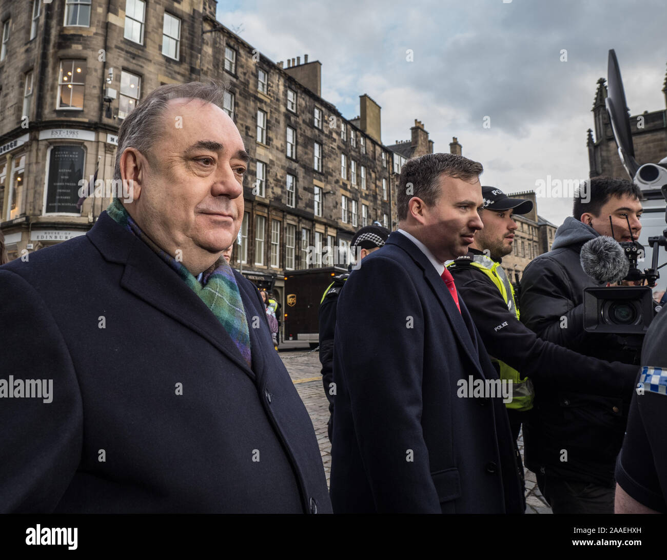 Edinburgh, Scotland, UK - 21st November 2019 - The former First Minister of Scotland, Alex Salmond, outside the High Court in Edinburgh Stock Photo