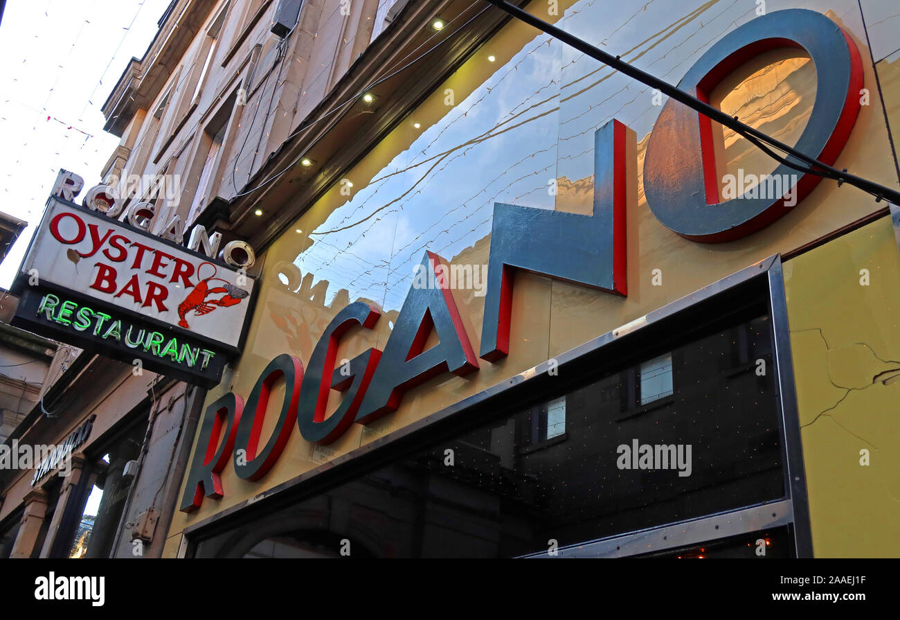 The Art Deco Rogano Oyster Bar restaurant, 1935, 11 Exchange Place, Glasgow, Scotland, UK, G1 3AN Stock Photo