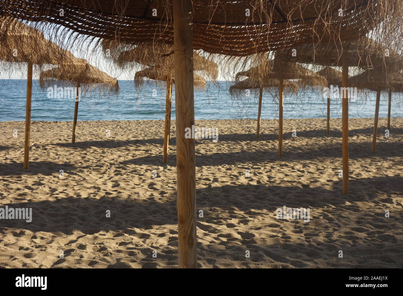 Beach umbrellas, Marbella, Beach, Marbella, Spain Stock Photo Alamy