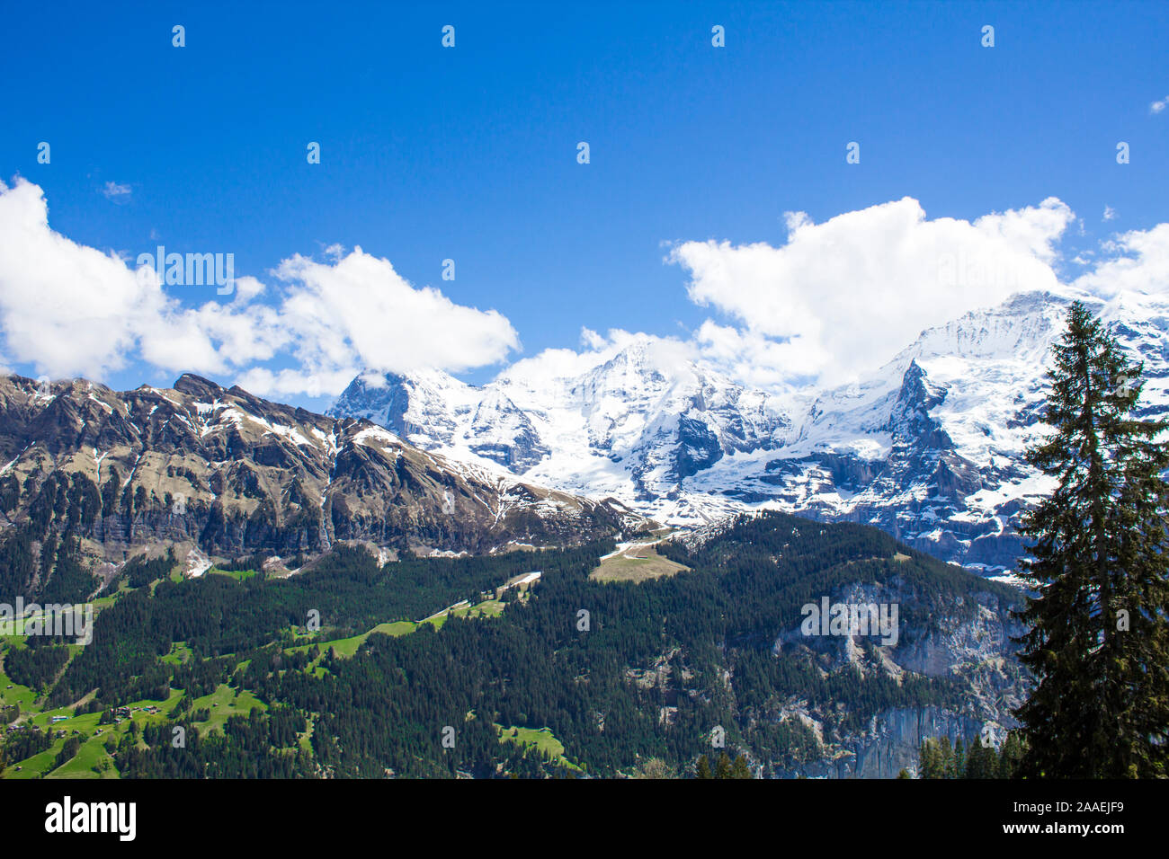 Swiss Alps. Alpine mountains. Mountain landscape. Tourist photo. Spring in the Alps Stock Photo