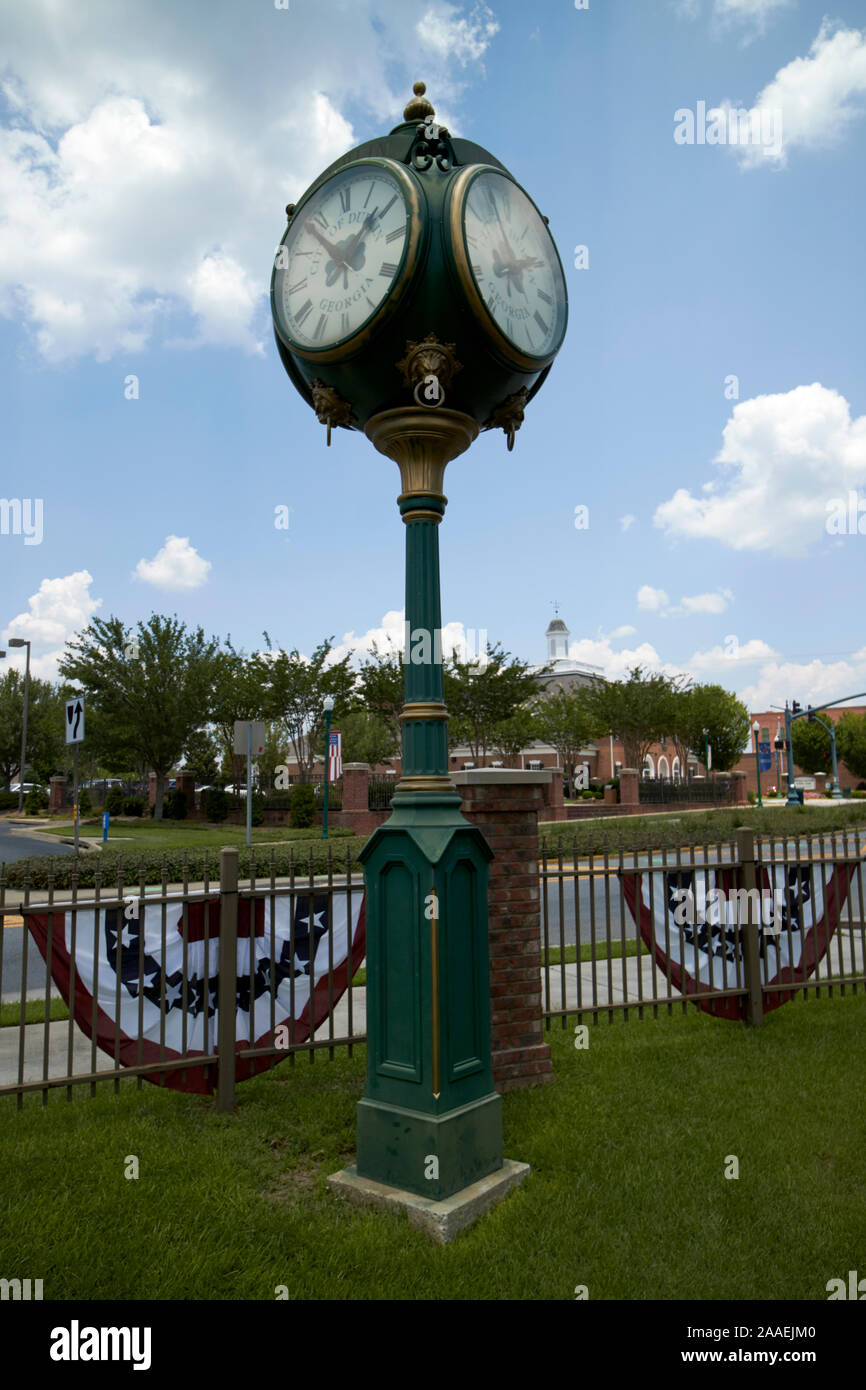 historical district four sided clock city of dublin usa Stock