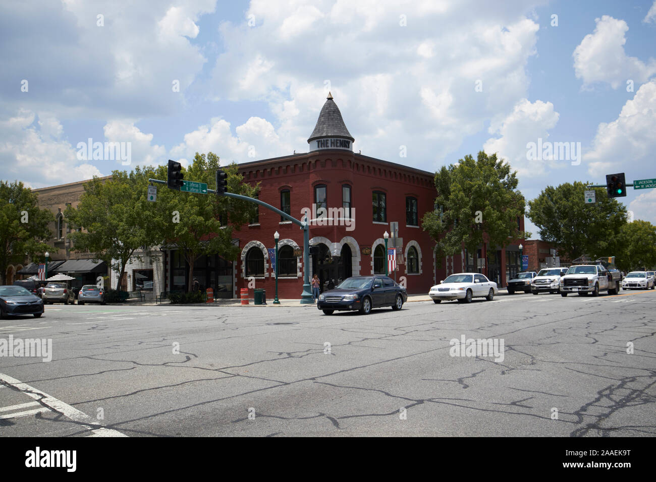 the henry building on the corner of jefferson and jackson city of dublin georgia usa Stock Photo