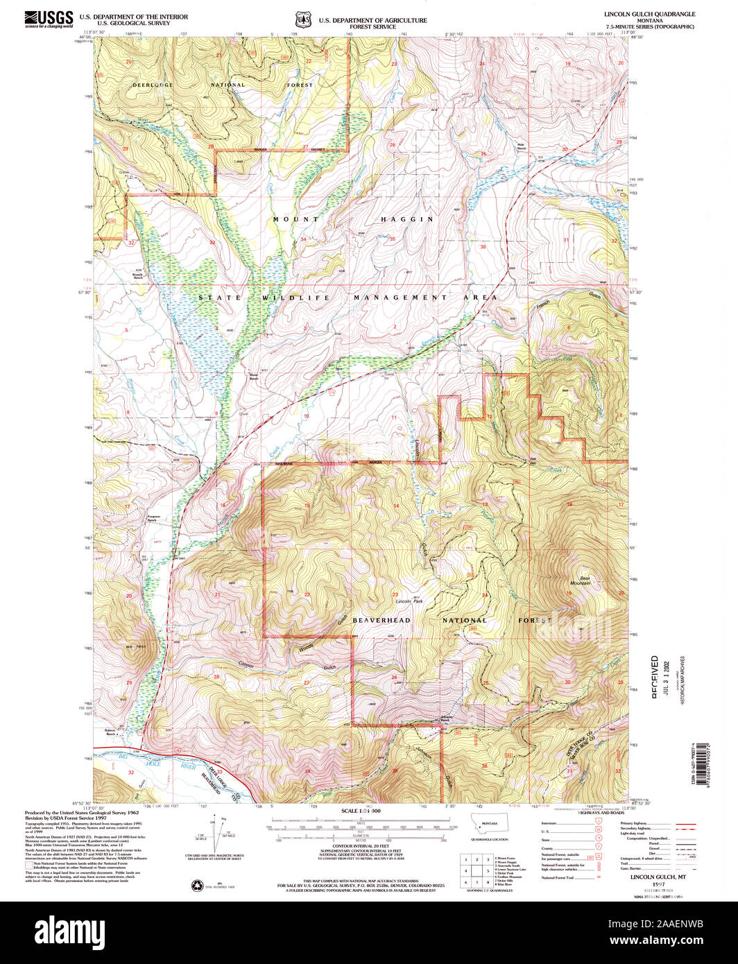 Lincoln montana map hi-res stock photography and images - Alamy