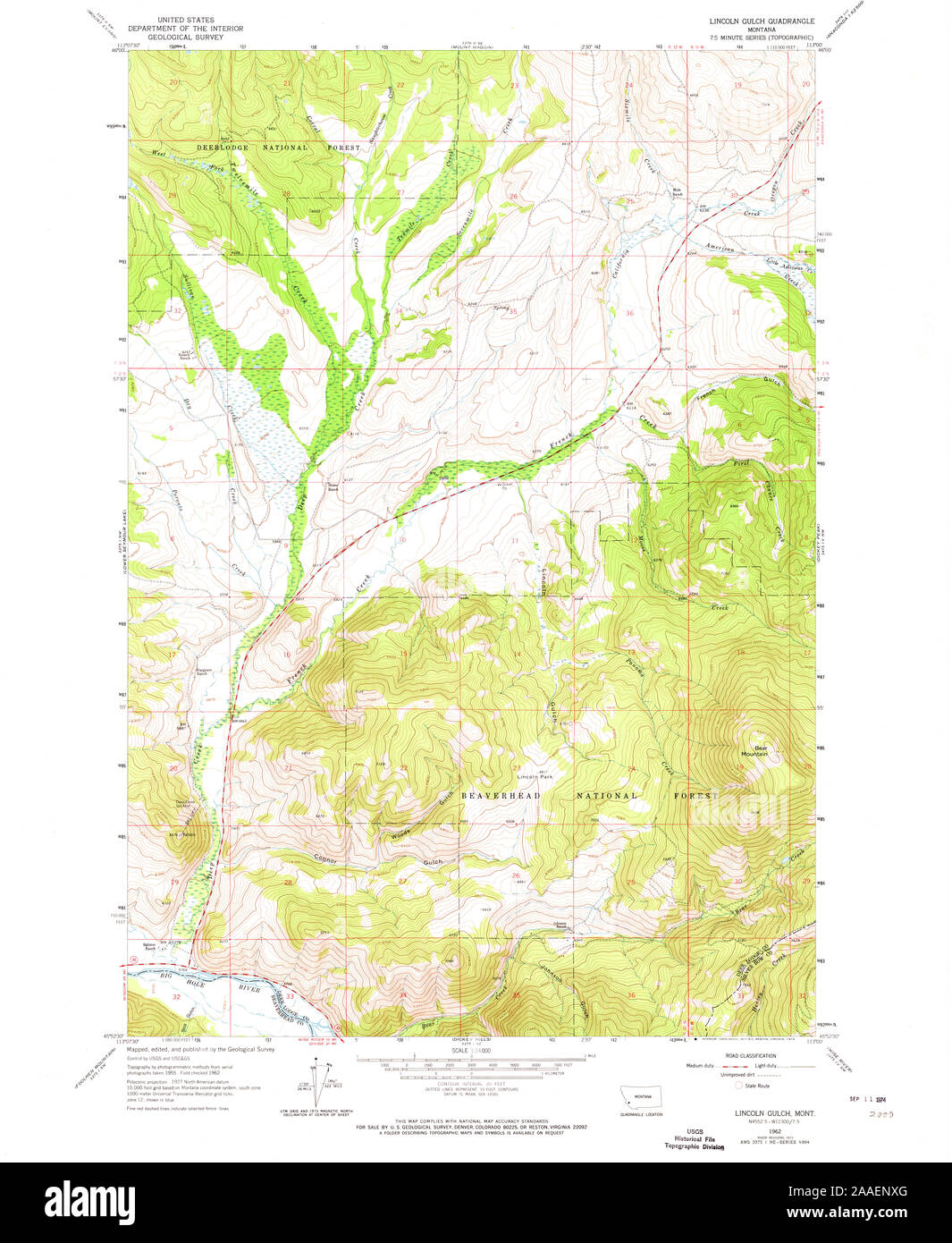 Lincoln montana map hi-res stock photography and images - Alamy