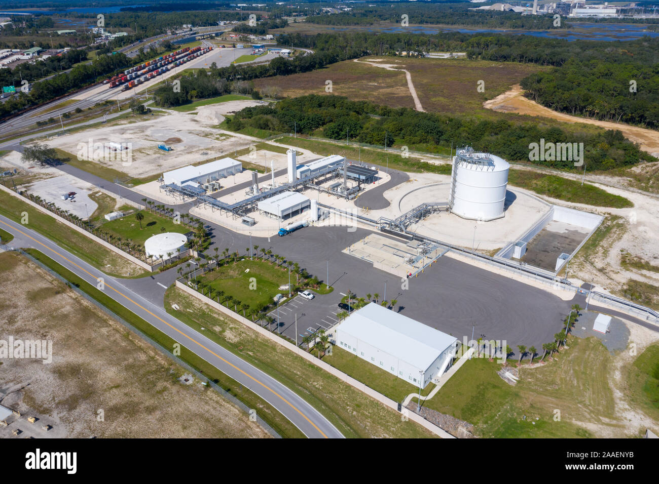 Gas refinery station in Jacksonville Florida. Stock Photo