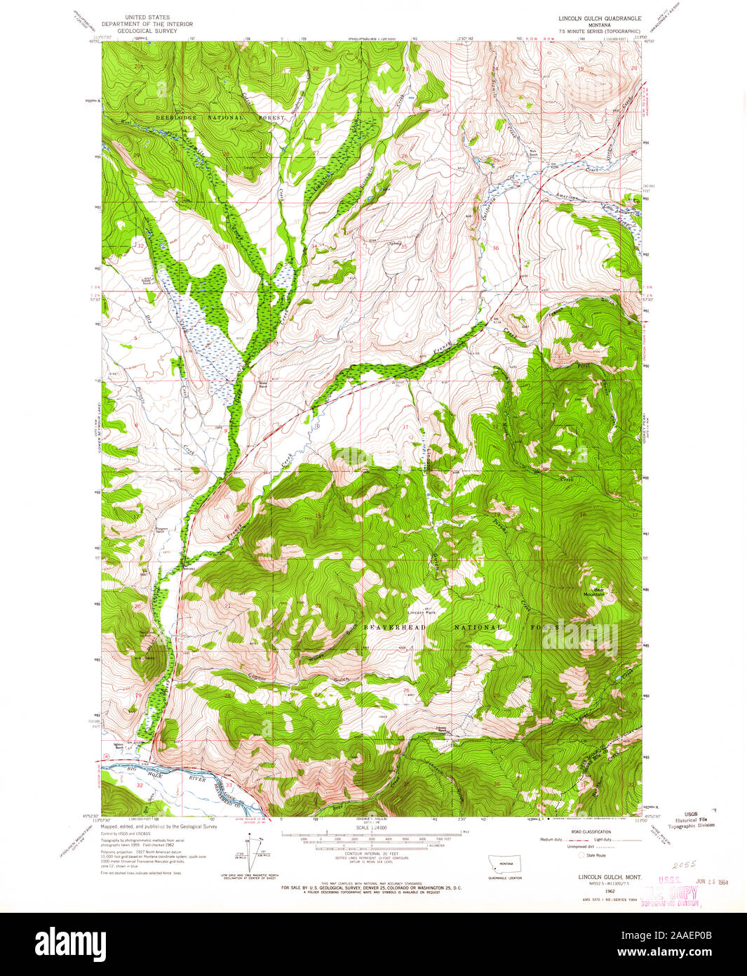 Lincoln montana map hi-res stock photography and images - Alamy