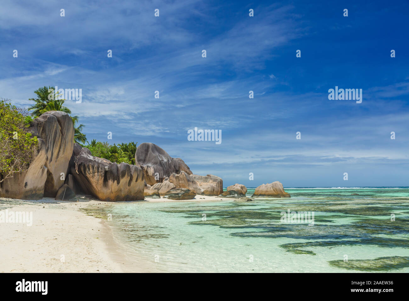 beach in Seychelles Stock Photo