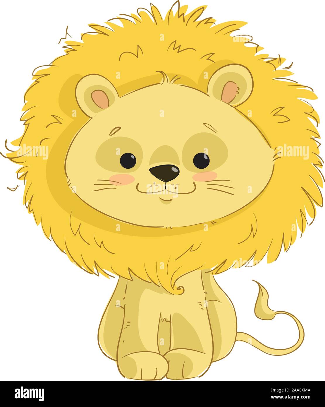 Cute yellow baby lion cartoon vector clipart Stock Vector Image & Art -  Alamy