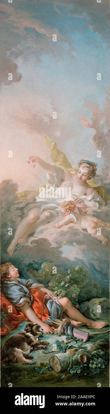 Aurora and Cephalus; François Boucher (French, 1703 - 1770); 1769; Oil on canvas; 265 x 86 cm (104 5/16 x 33 7/8 in.) Stock Photo