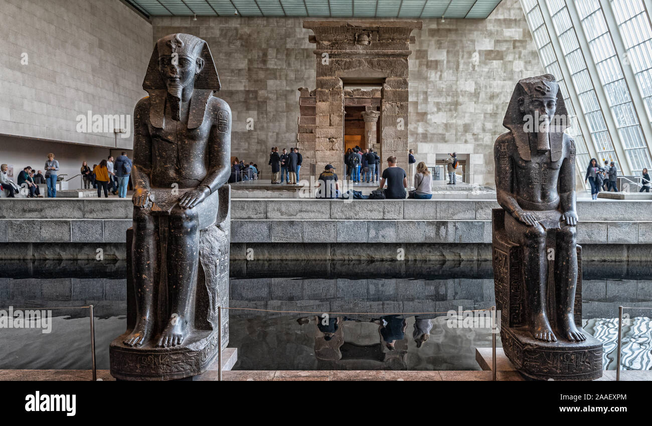 Egyptian Temple of Dendur in Metropolitan Museum of Art in New York. Stock Photo