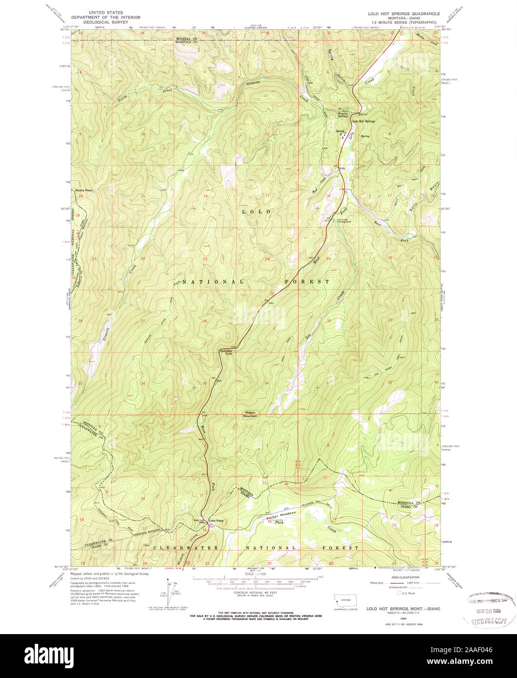 Lolo Montana Topo Map