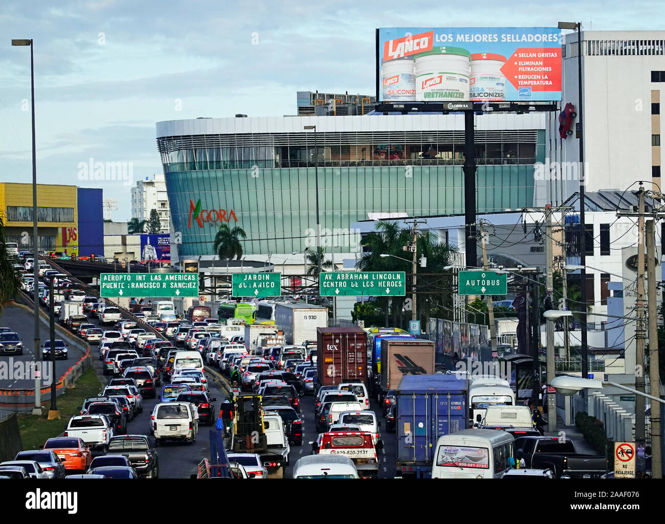 Agora Mall highway traffic in Santo Domingo Dominican Republic Stock Photo