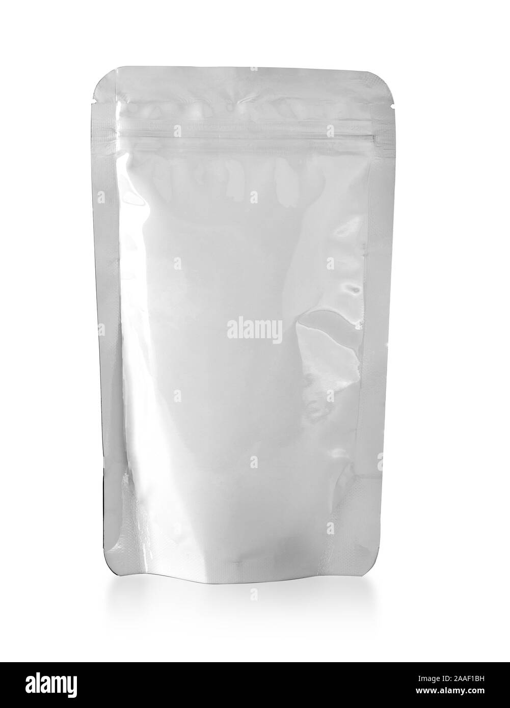 White Blank Foil Food Snack Sachet Bag Packaging with clipping path