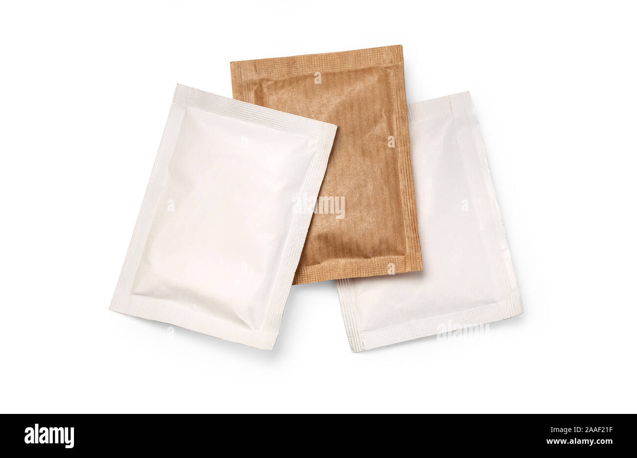 Small sugar packets isolated on white, with clipping path Stock Photo Alamy