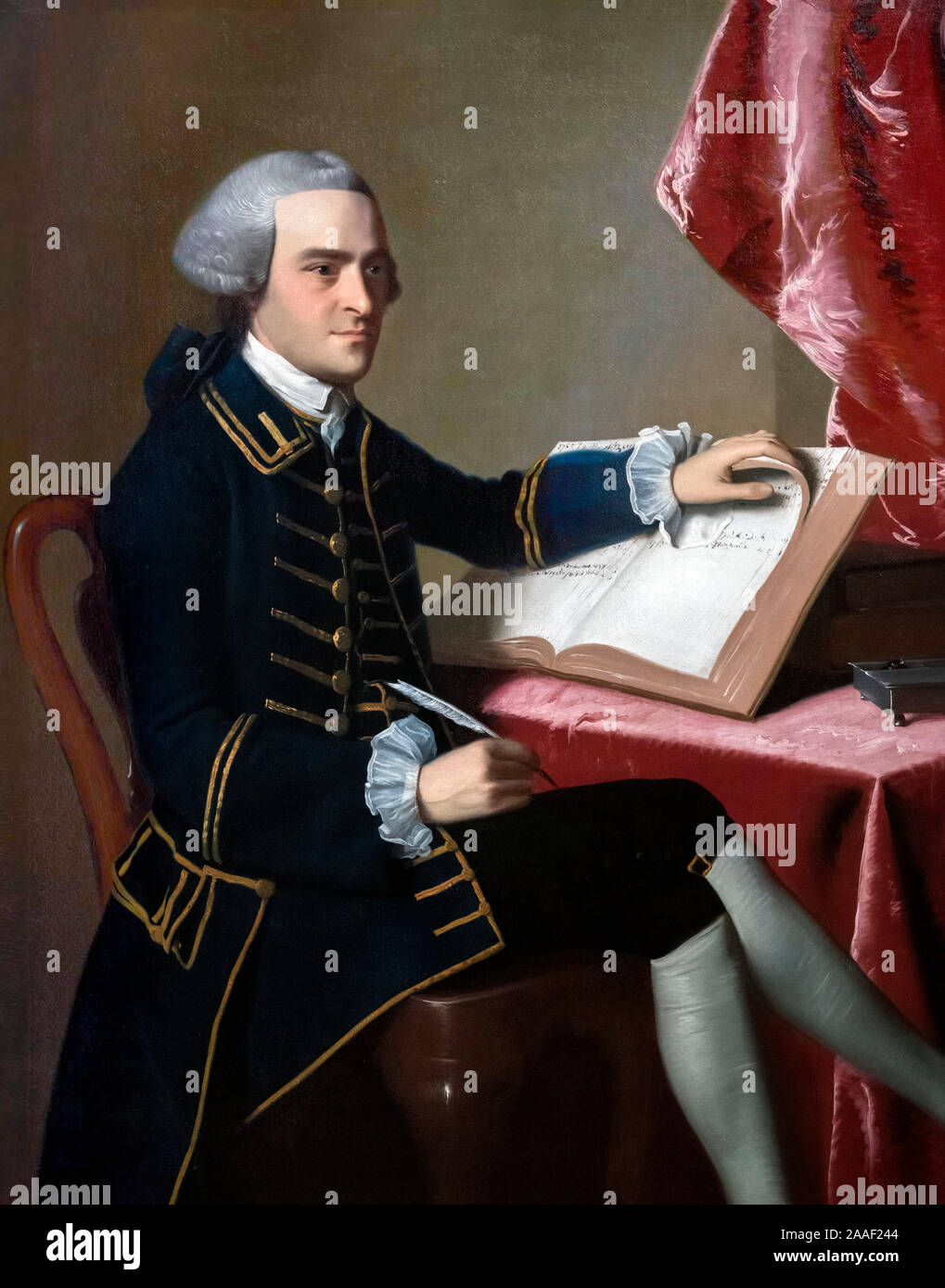 John Hancock (1737-1793), an important figure in the founding of the United States. Portrait by John Singleton Copley (1738–1815), oil on canvas, c.1765 Stock Photo