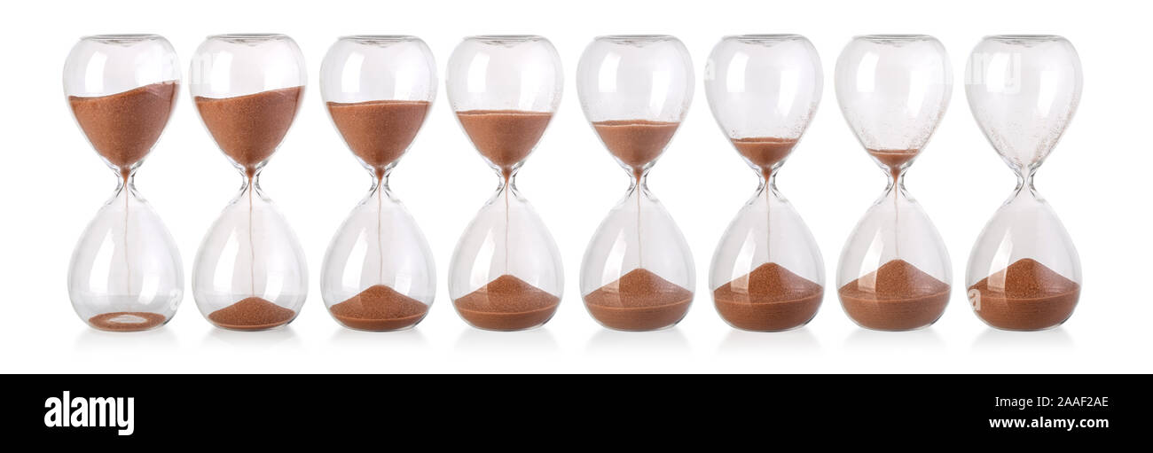 Hourglass isolated on white background Stock Photo