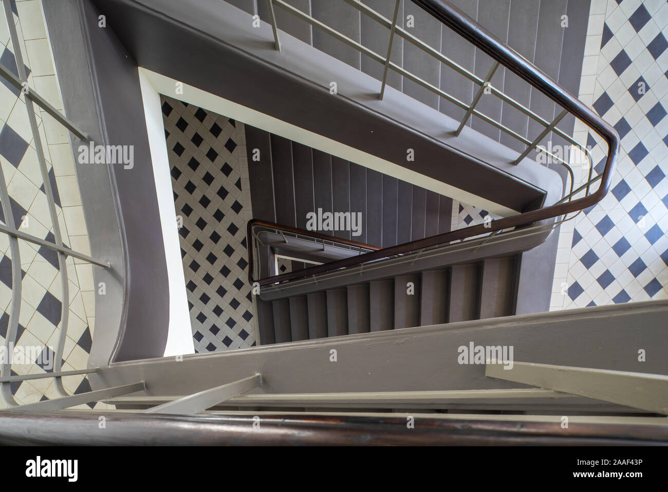 Interior of staircase in modern building. Heating system Stock Photo ...