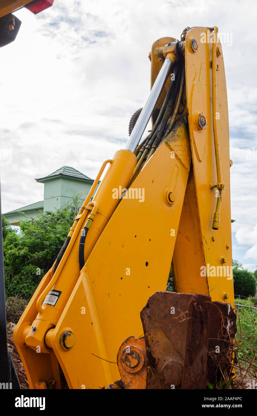 Arm Of Backhoe Stock Photo Alamy