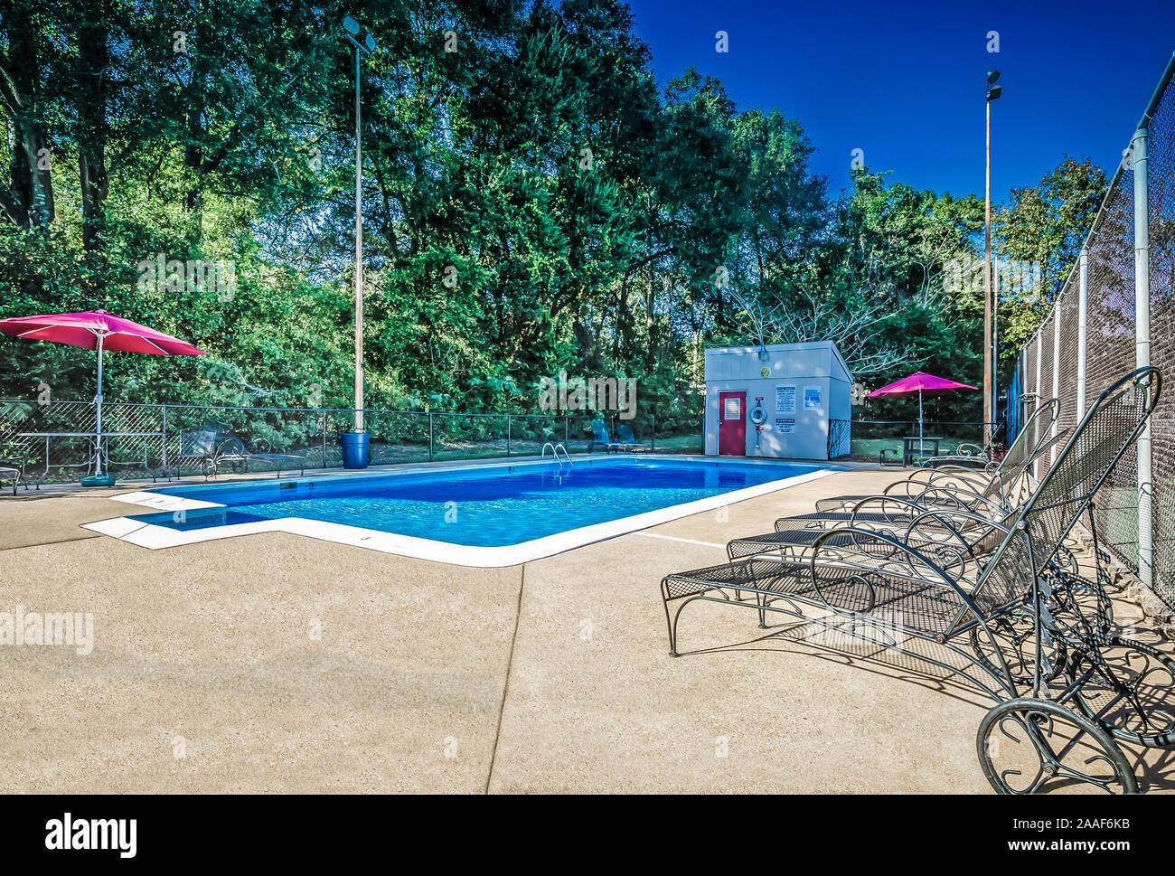 The swimming pool at Four Seasons apartments is pictured in Mobile